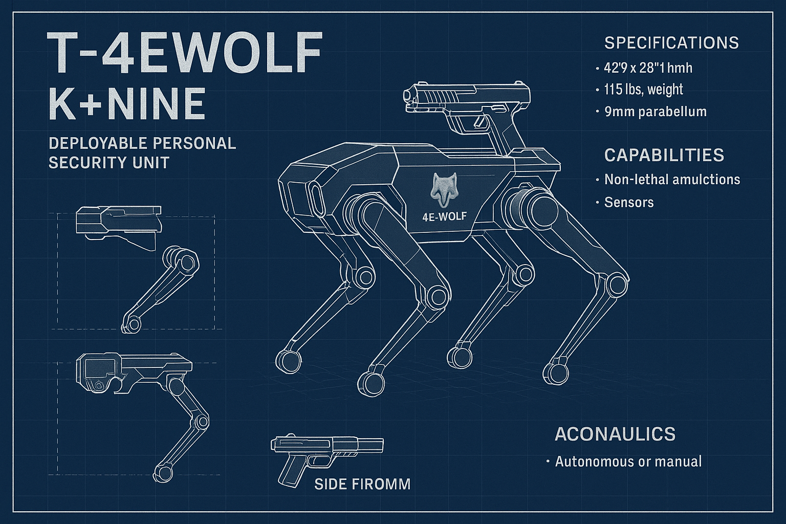 Technical blueprint: T-4EWOLF K+NINE specifications and schematic diagrams